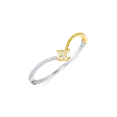 Yellow and White Diamond Set Bangle