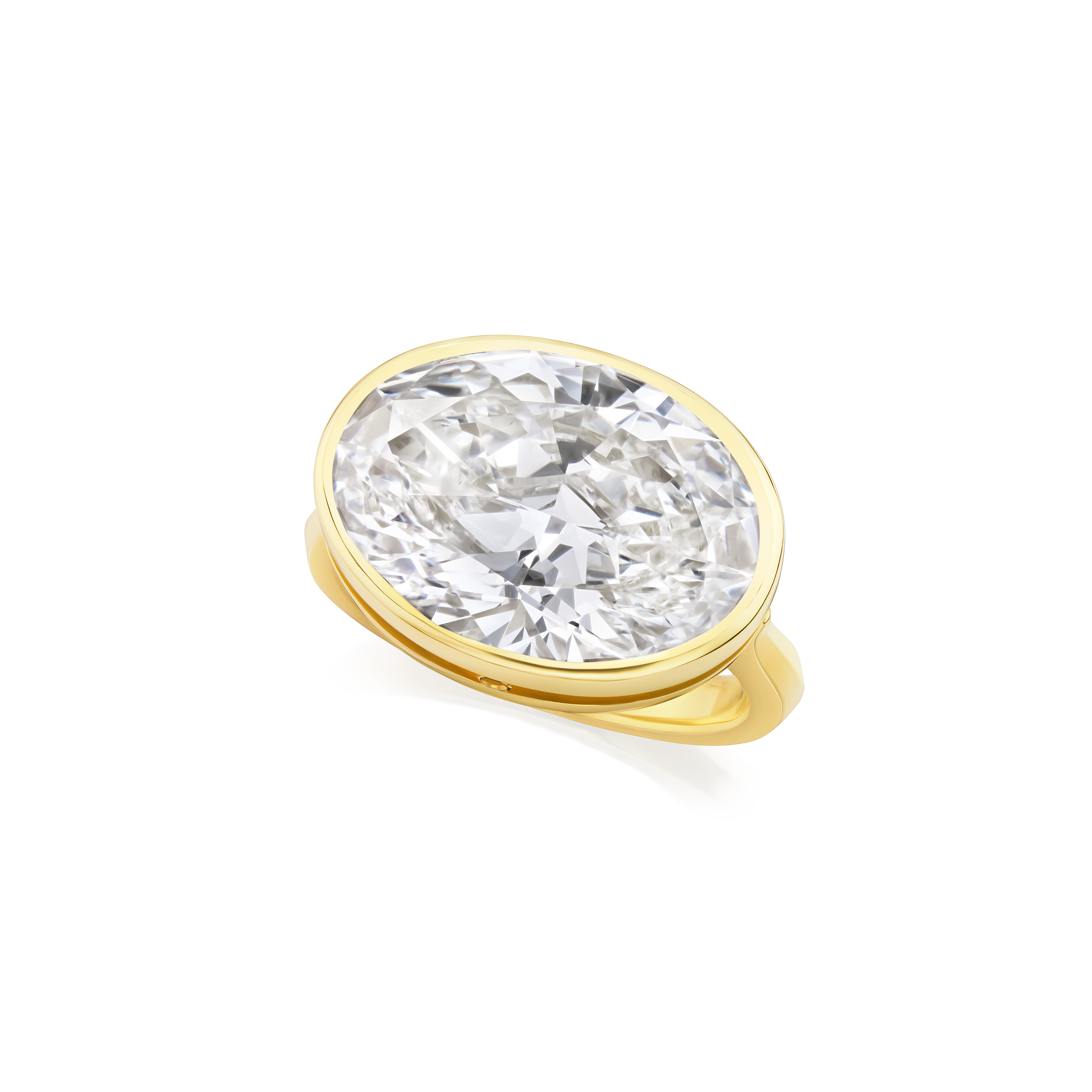 8.51ct Oval Cut Diamond 18ct Yellow Gold Ring