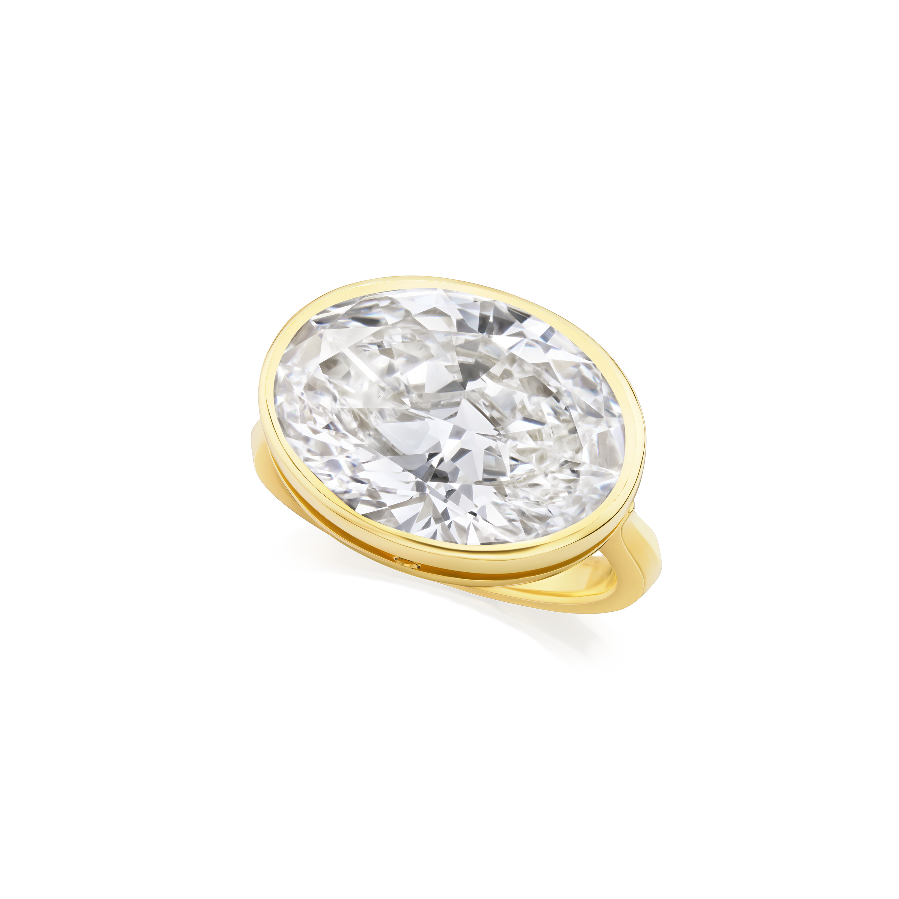 8.51ct Oval Cut Diamond 18ct Yellow Gold Ring