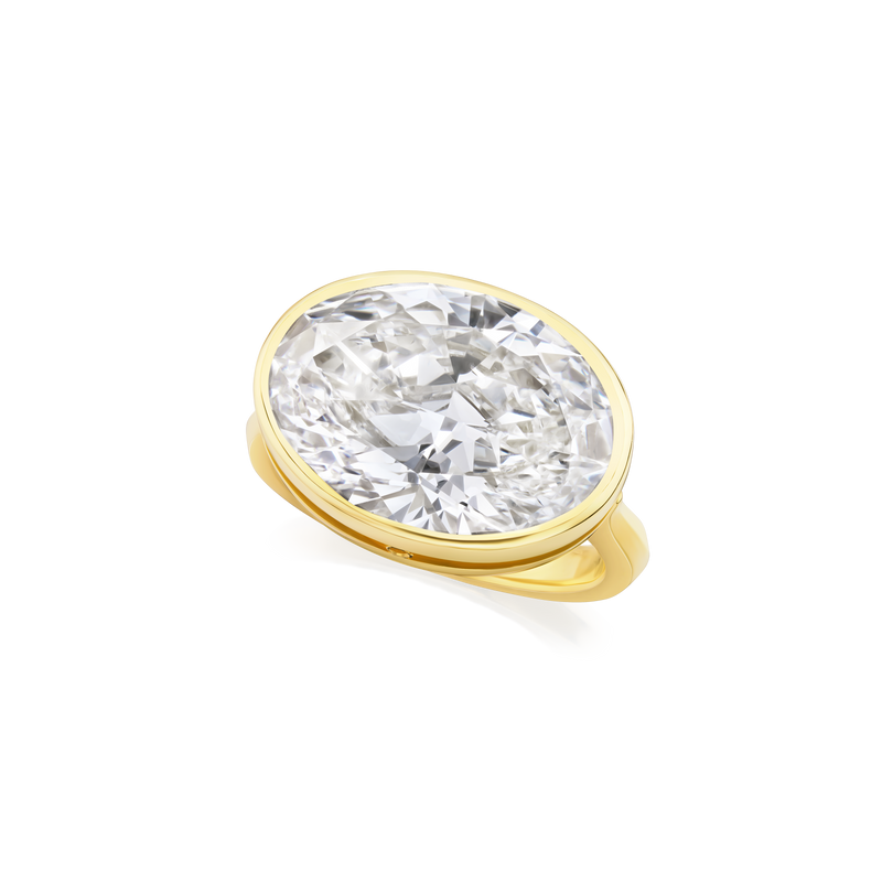 8.51ct Oval Cut Diamond 18ct Yellow Gold Ring