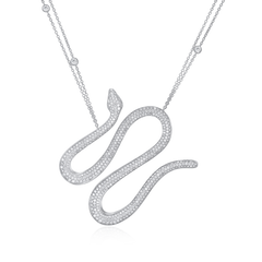 Diamond Set Platinum Snake Pendant