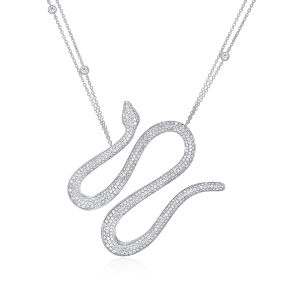 Diamond Set Platinum Serpent Pendant
