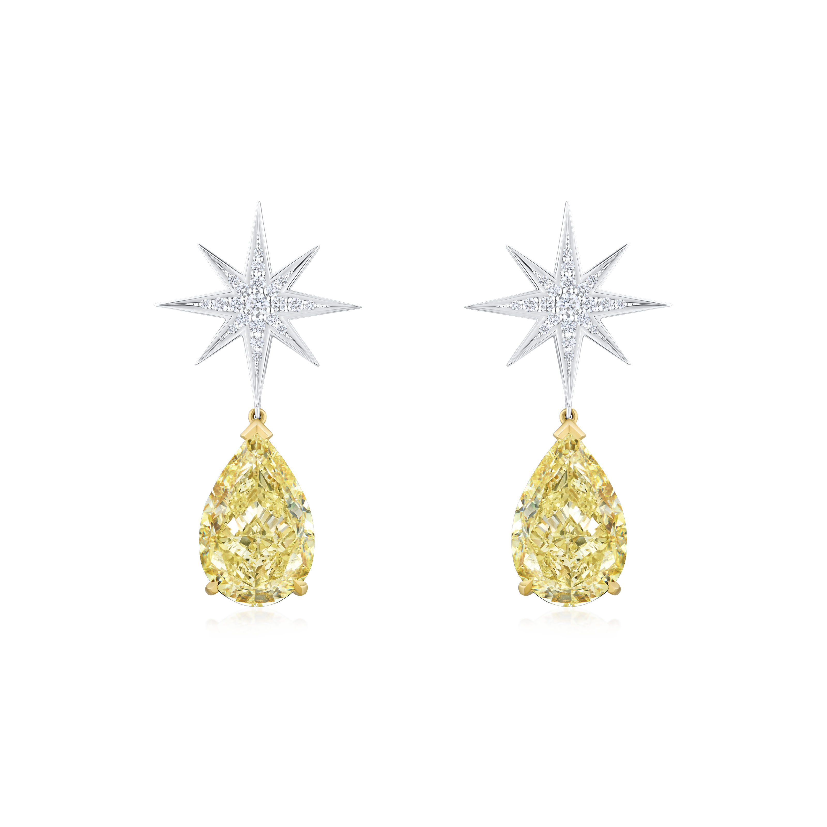 Sienna Star Yellow Diamond Drop Earrings