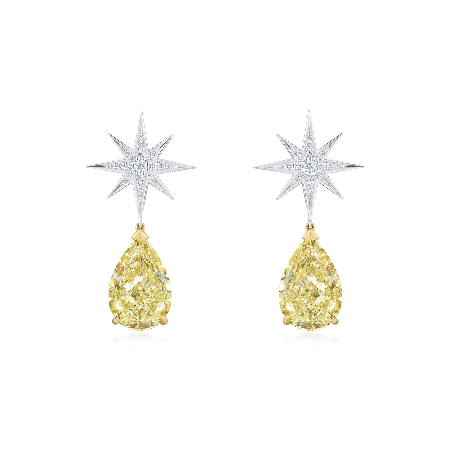 Sienna Star Yellow Diamond Drop Earrings