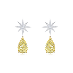 Sienna Star Yellow Diamond Drop Earrings
