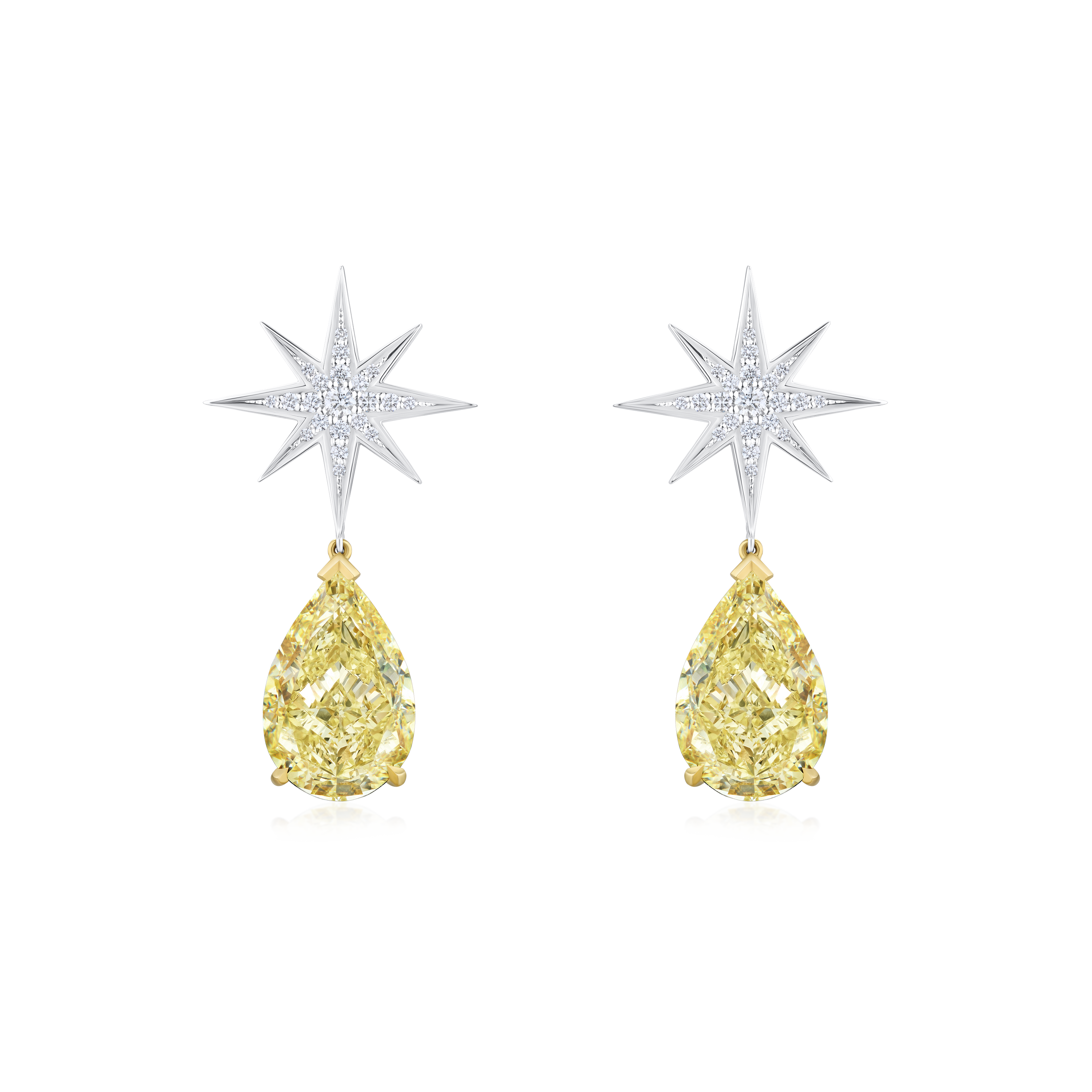 Sienna Star Yellow Diamond Drop Earrings