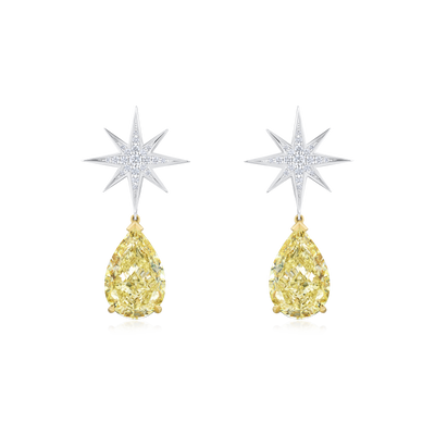 Sienna Star Yellow Diamond Drop Earrings