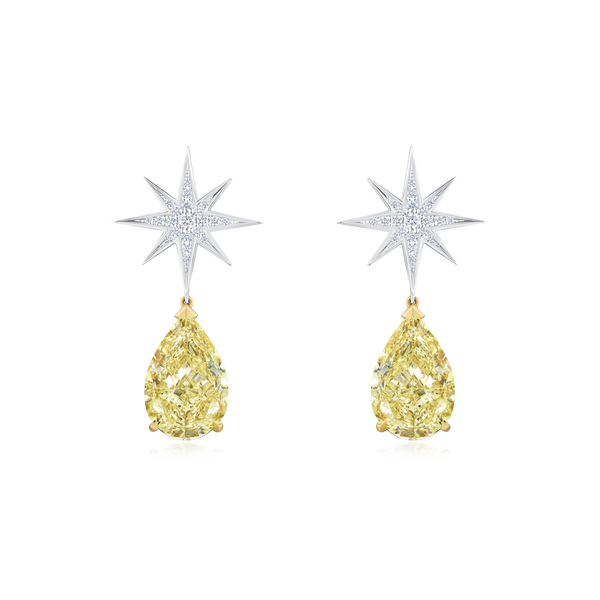 Sienna Star Yellow Diamond Drop Earrings