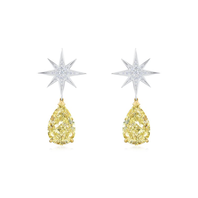 Sienna Star Yellow Diamond Drop Earrings