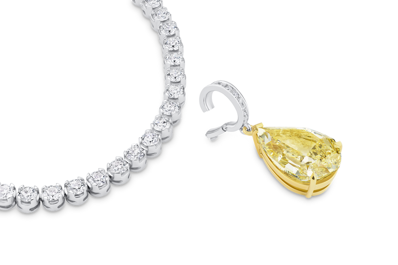 14.70ct Pear Cut Yellow Diamond Pendant