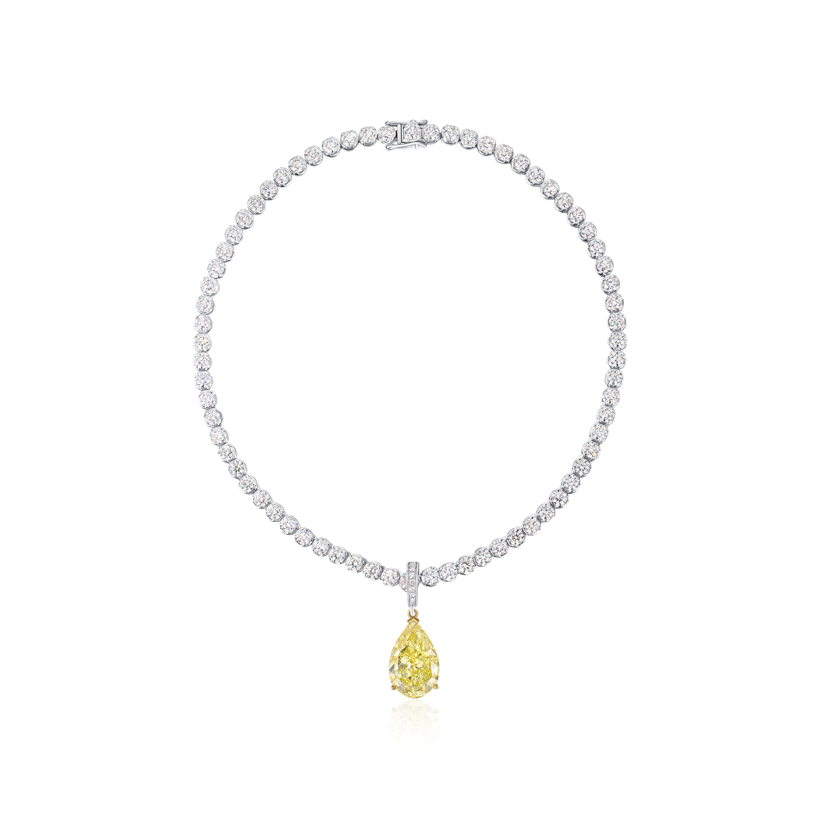 14.70ct Pear Cut Yellow Diamond Pendant