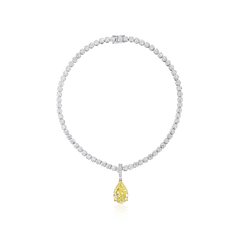 14.70ct Pear Cut Yellow Diamond Pendant