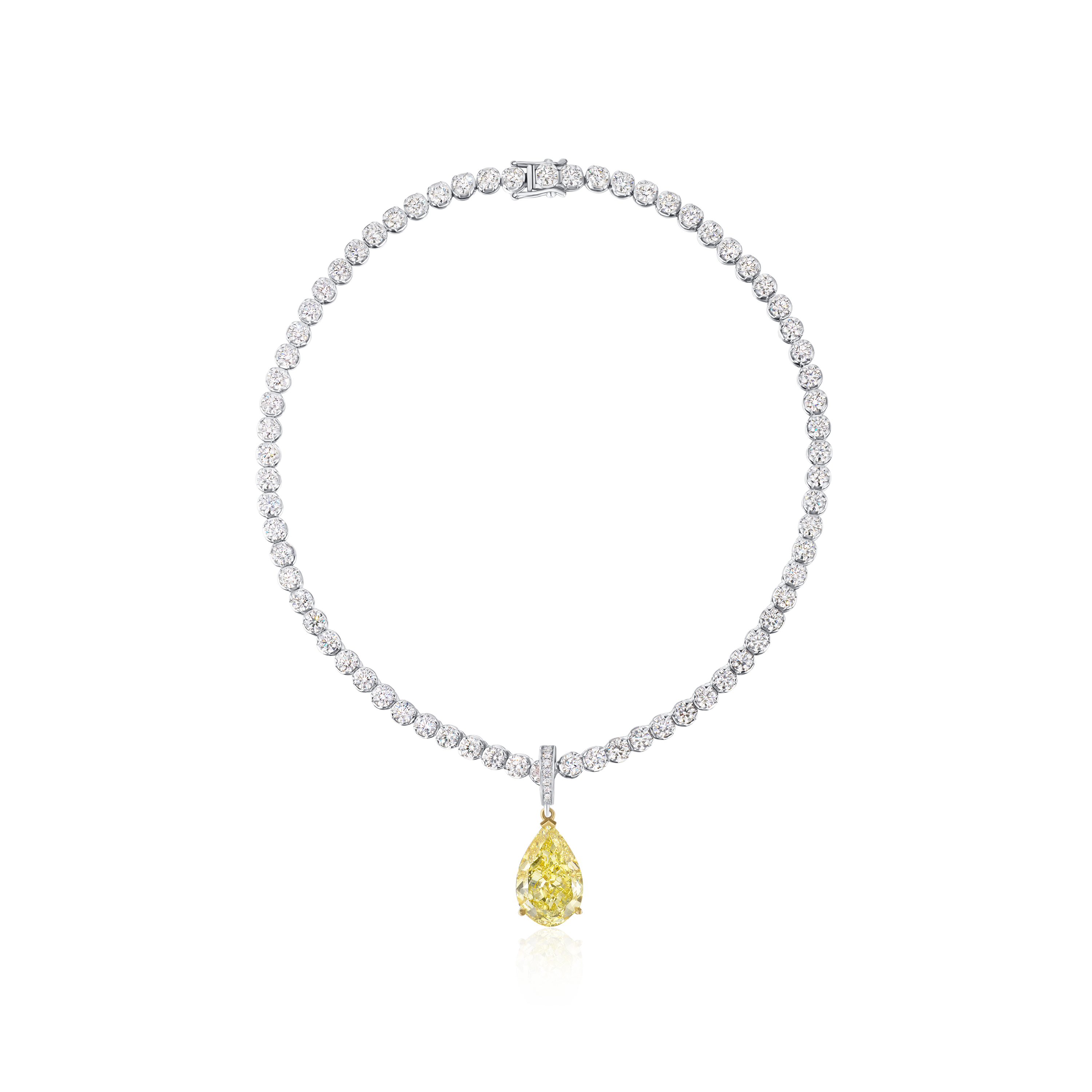 14.70ct Pear Cut Yellow Diamond Pendant