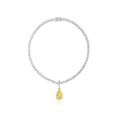 14.70ct Pear Cut Yellow Diamond Pendant