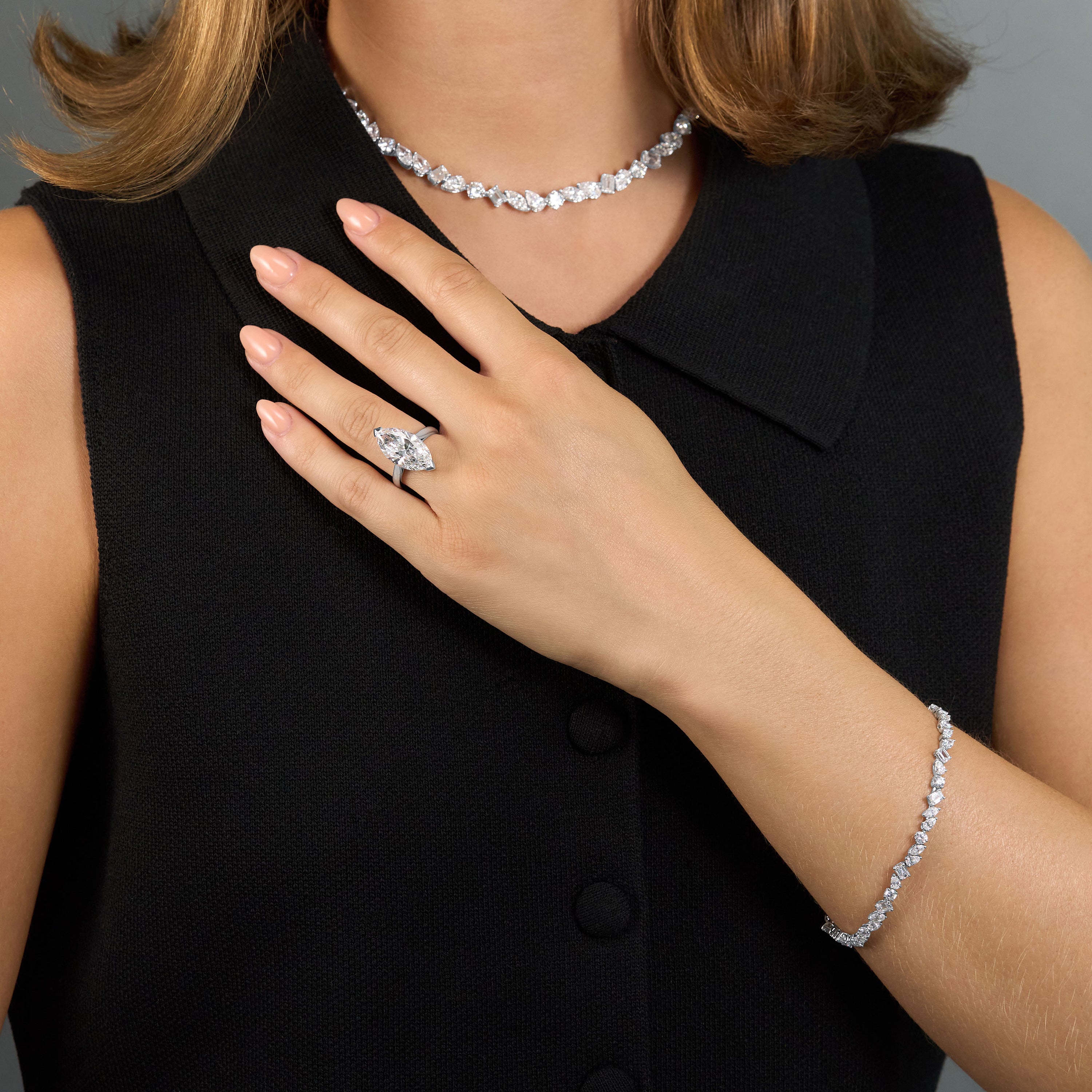 8.00ct Mixed Cut Diamond Line Bracelet