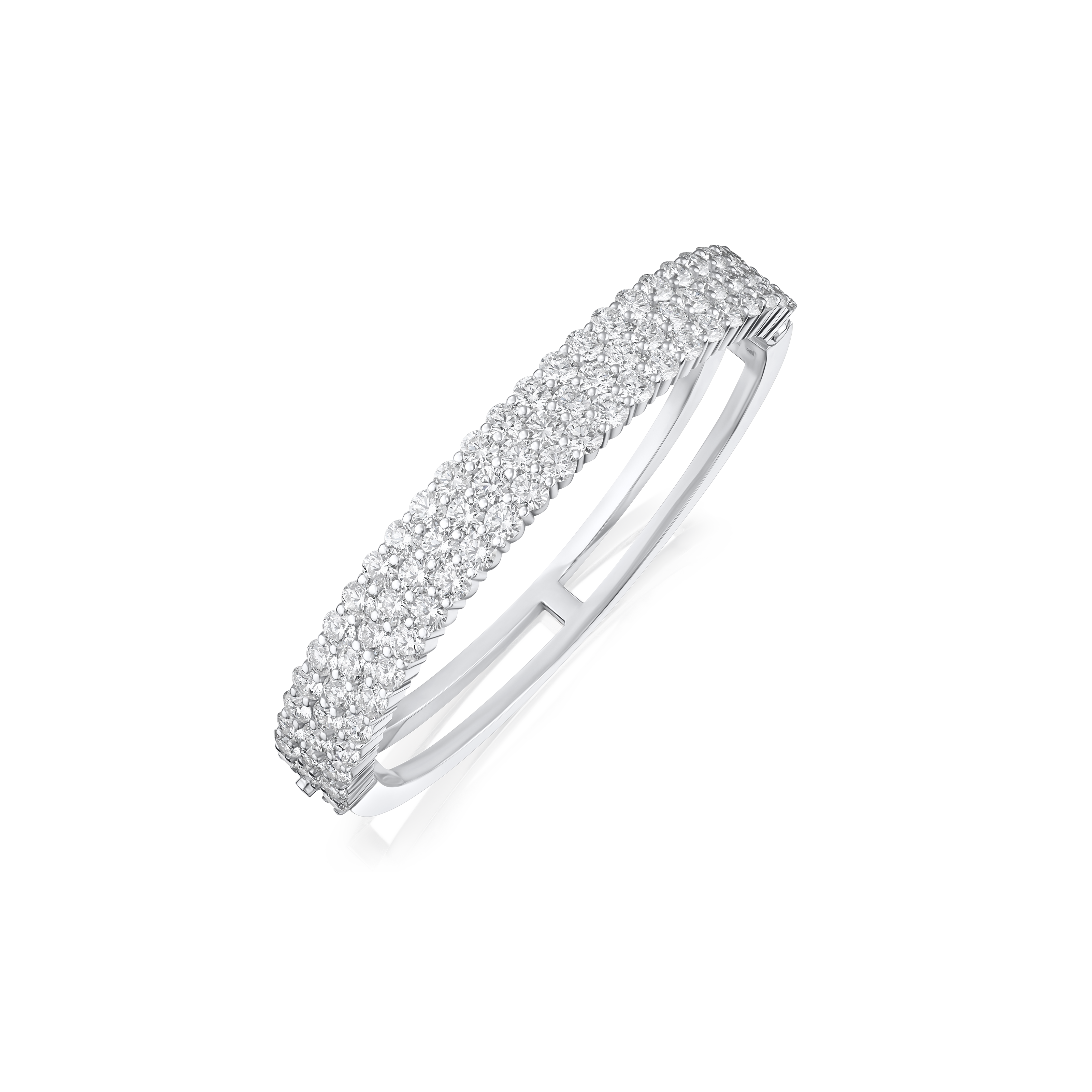 11.50ct Three Row Diamond Wave Bangle