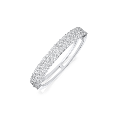 11.50ct Three Row Diamond Wave Bangle