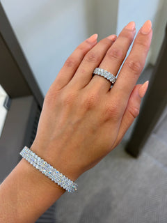 11.50ct Three Row Diamond Wave Bangle