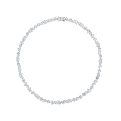 Mixed Cut Diamond Line Necklace