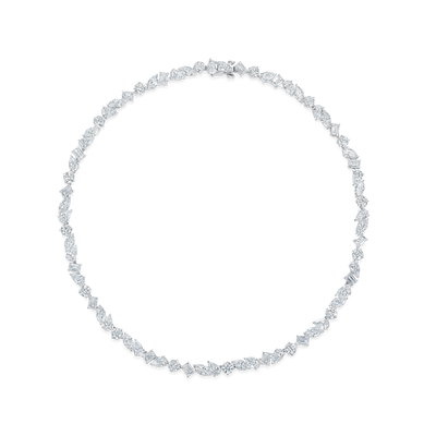 Mixed Cut Diamond Line Necklace