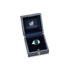 Lagoon Tourmaline and Diamond Three Stone Ring