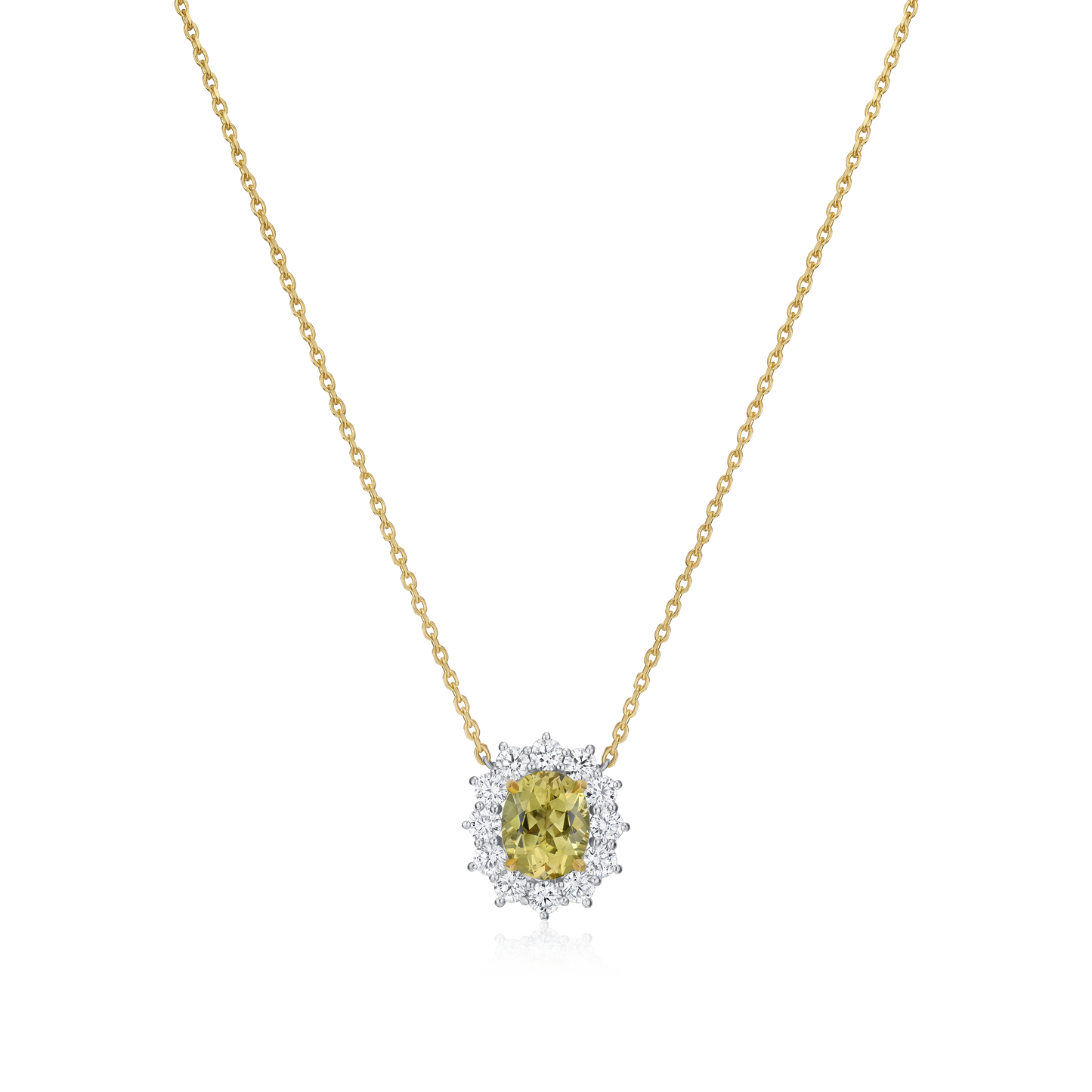 Yellow Beryl and Diamond Ravello Cluster Pendant