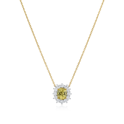 Yellow Beryl and Diamond Ravello Cluster Pendant