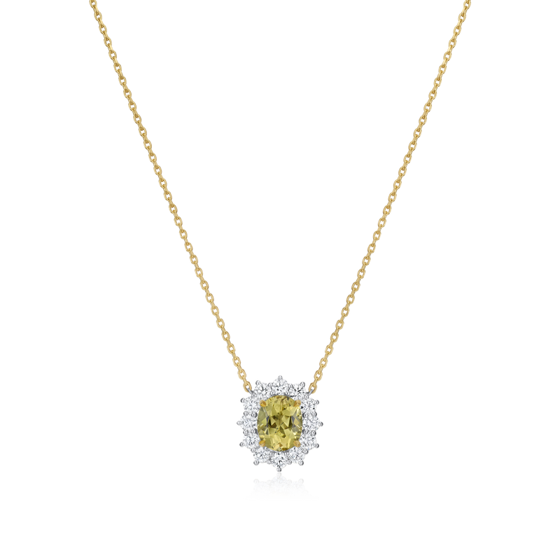 Yellow Beryl and Diamond Ravello Cluster Pendant