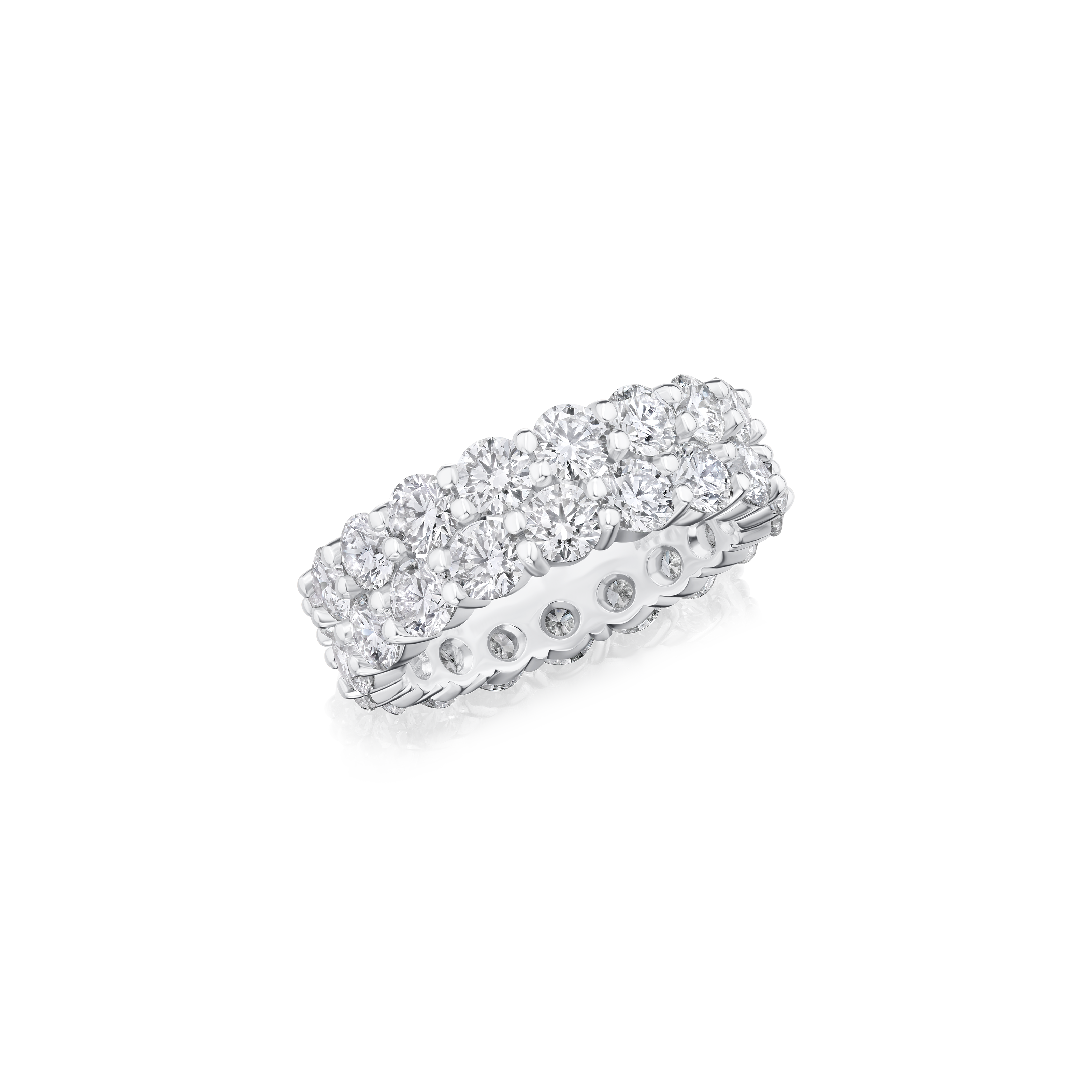 6.59ct Two Row Diamond Wave Ring