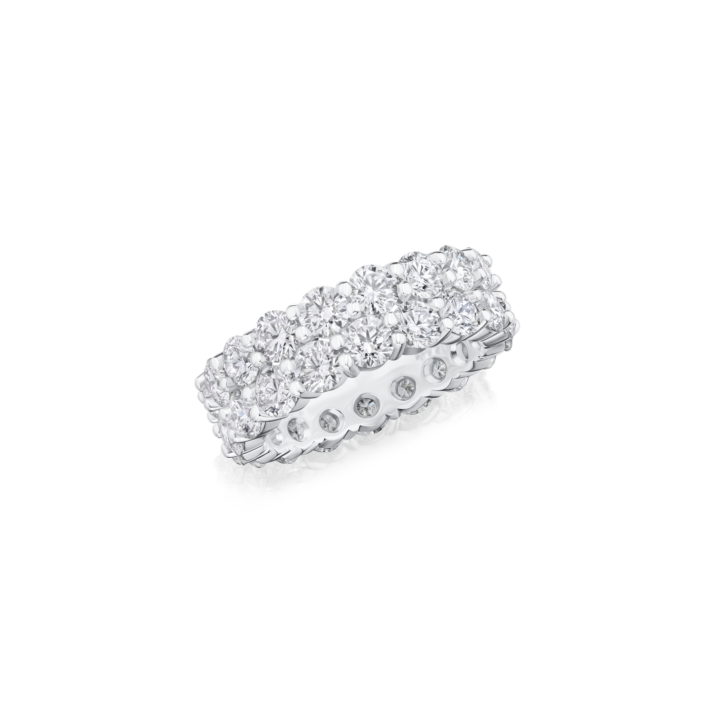 6.59ct Two Row Diamond Wave Ring