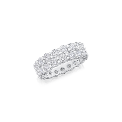 6.59ct Two Row Diamond Wave Ring