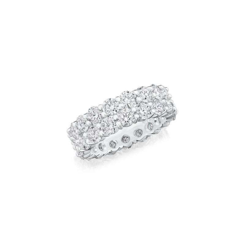 6.59ct Two Row Diamond Wave Ring