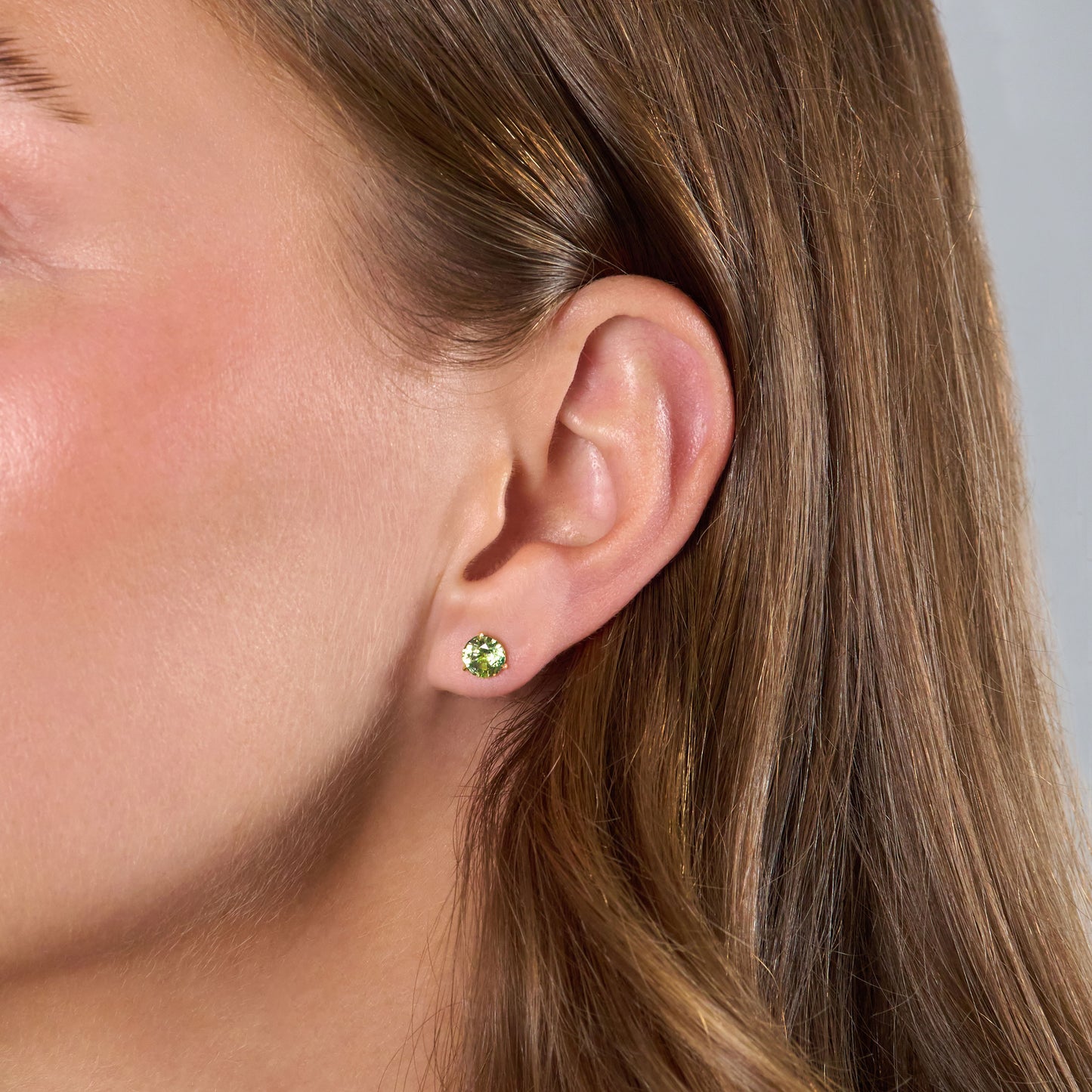 Green Sapphire Stud Earrings