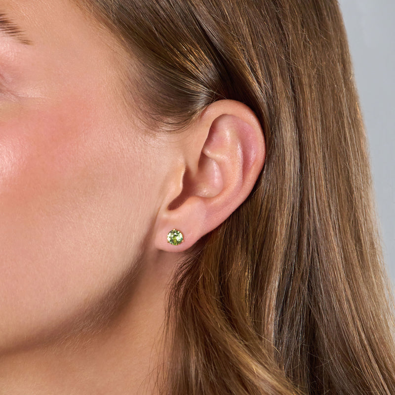 Green Sapphire Stud Earrings