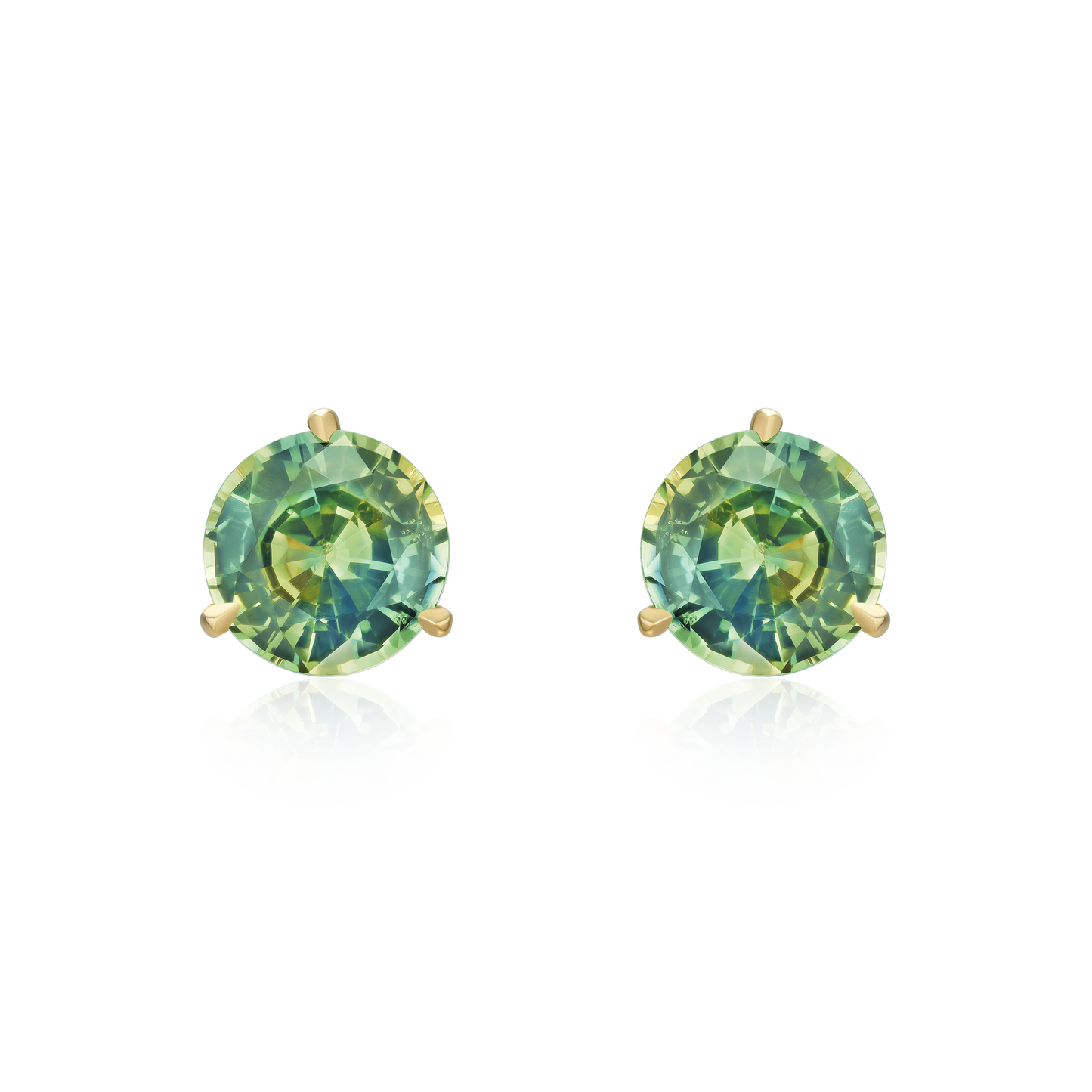 Green Sapphire Stud Earrings