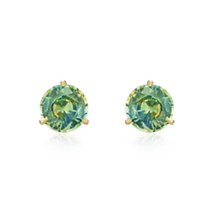 Green Sapphire Stud Earrings