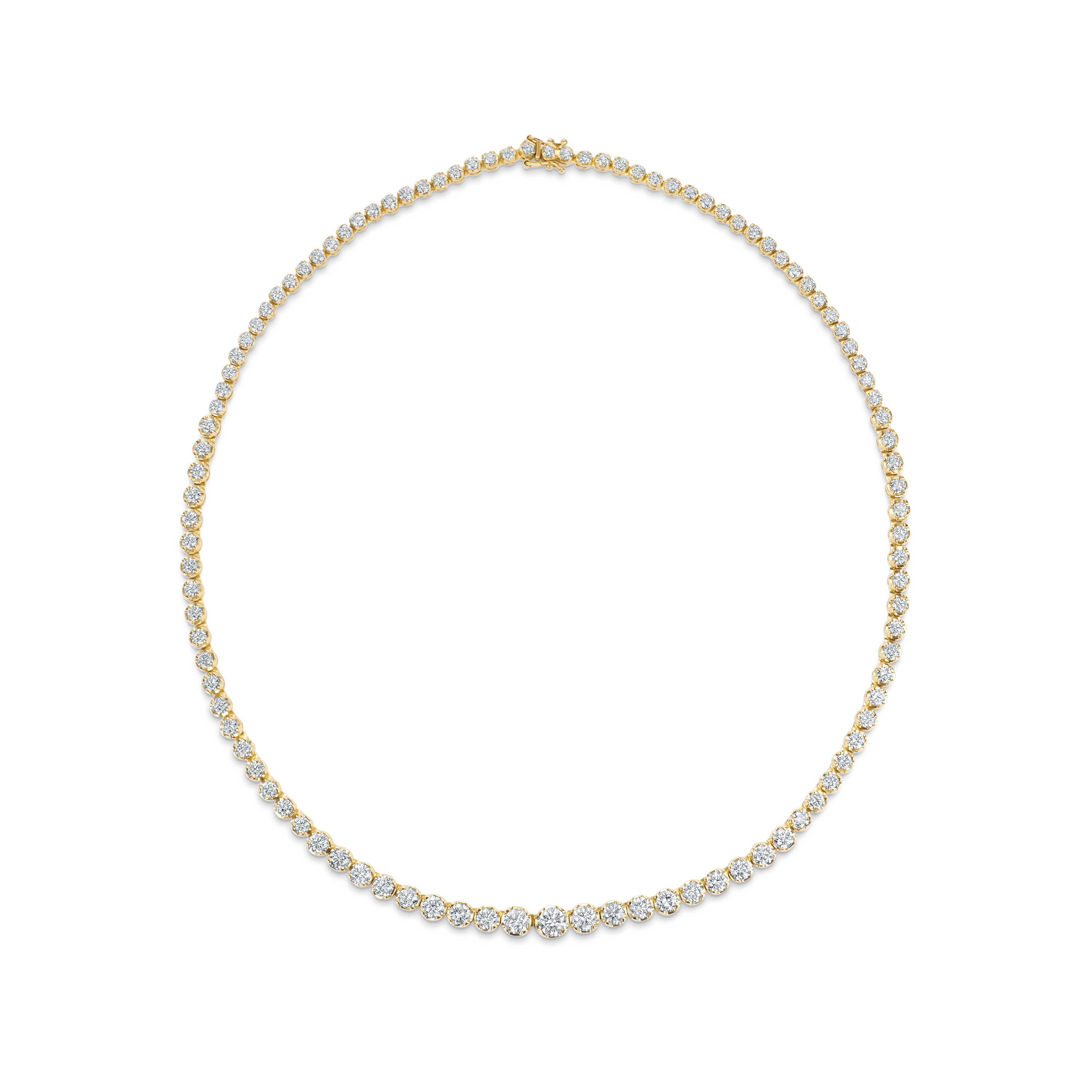 18ct Yellow Gold Diamond Line Necklace