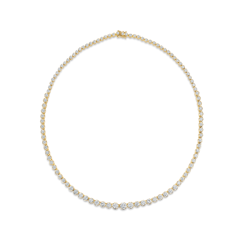 18ct Yellow Gold Diamond Line Necklace