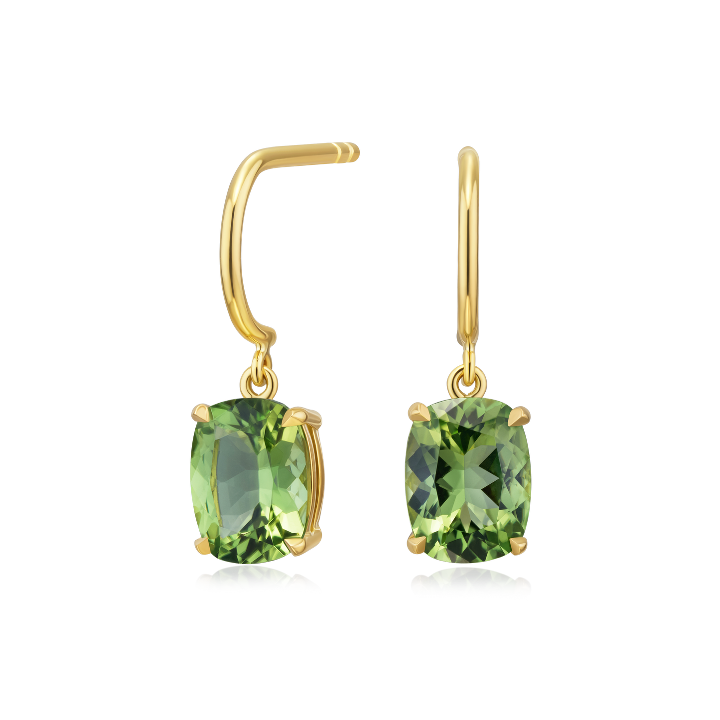 Green Tourmaline Drop Earrings
