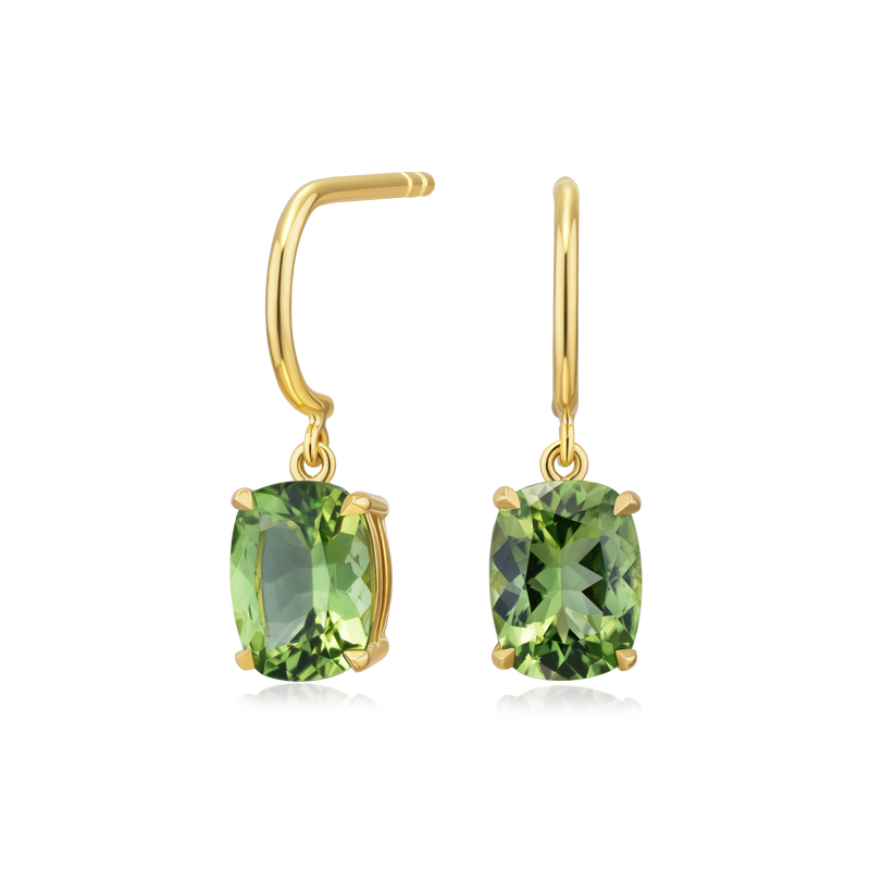 Green Tourmaline Drop Earrings