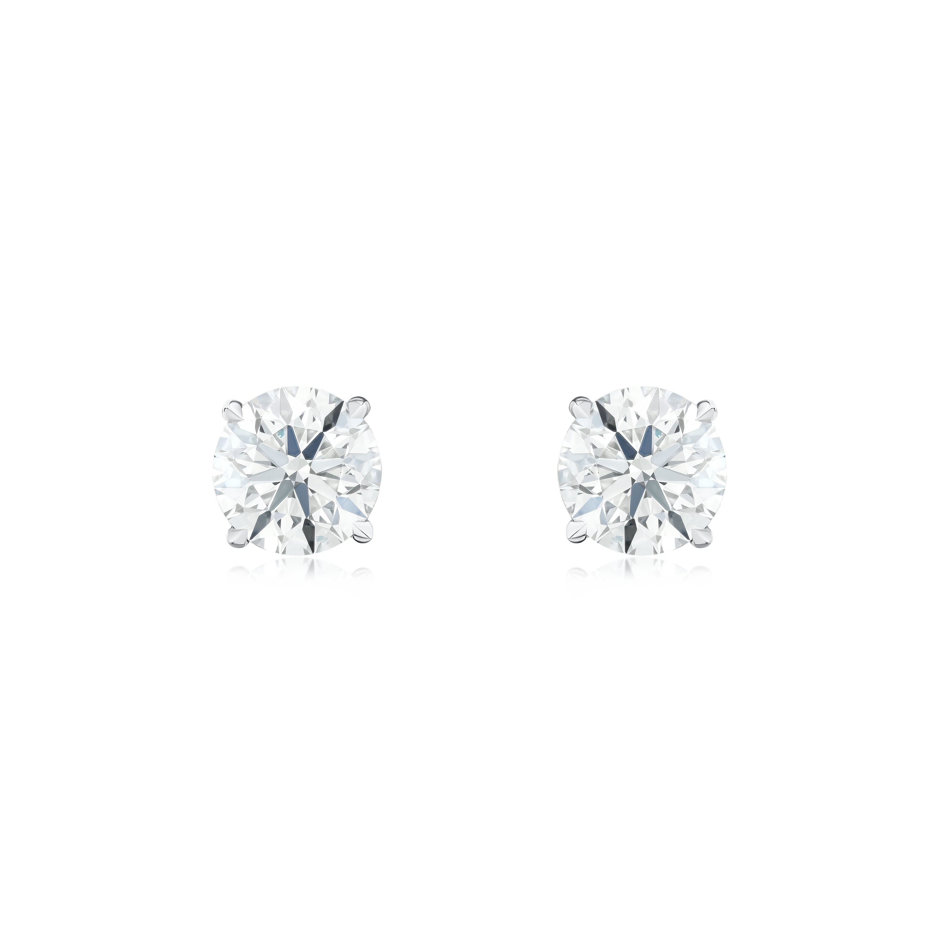 Round Brilliant Cut Diamond Single Stone Stud Earrings.