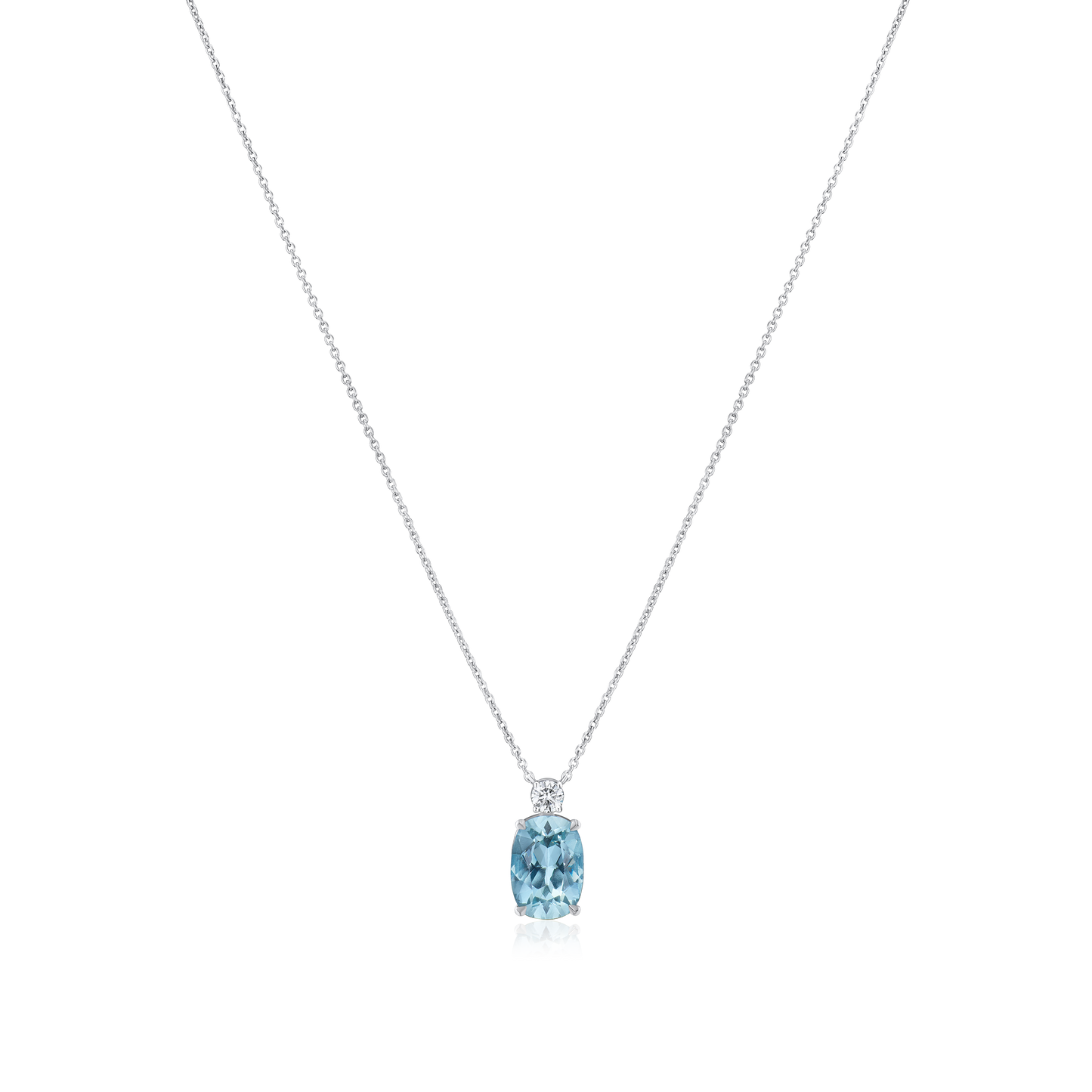 Aquamarine and Diamond Pendant