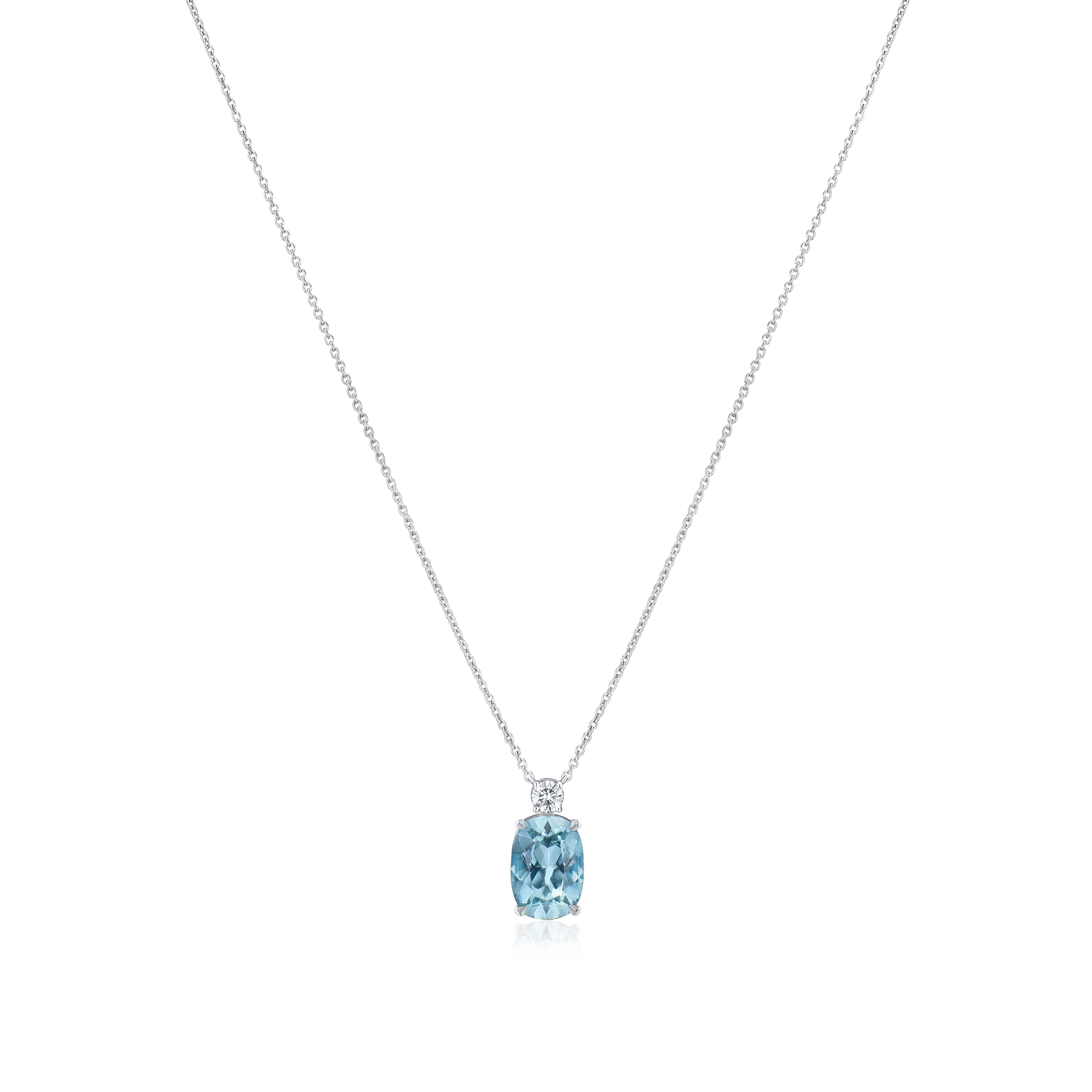 Aquamarine and Diamond Pendant