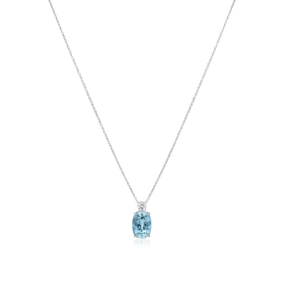 Aquamarine and Diamond Pendant