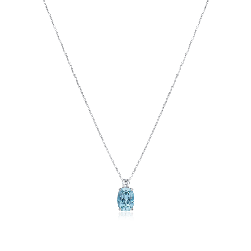 Aquamarine and Diamond Pendant