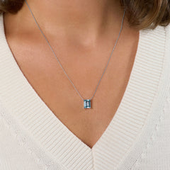 Aquamarine Solitaire Pendant