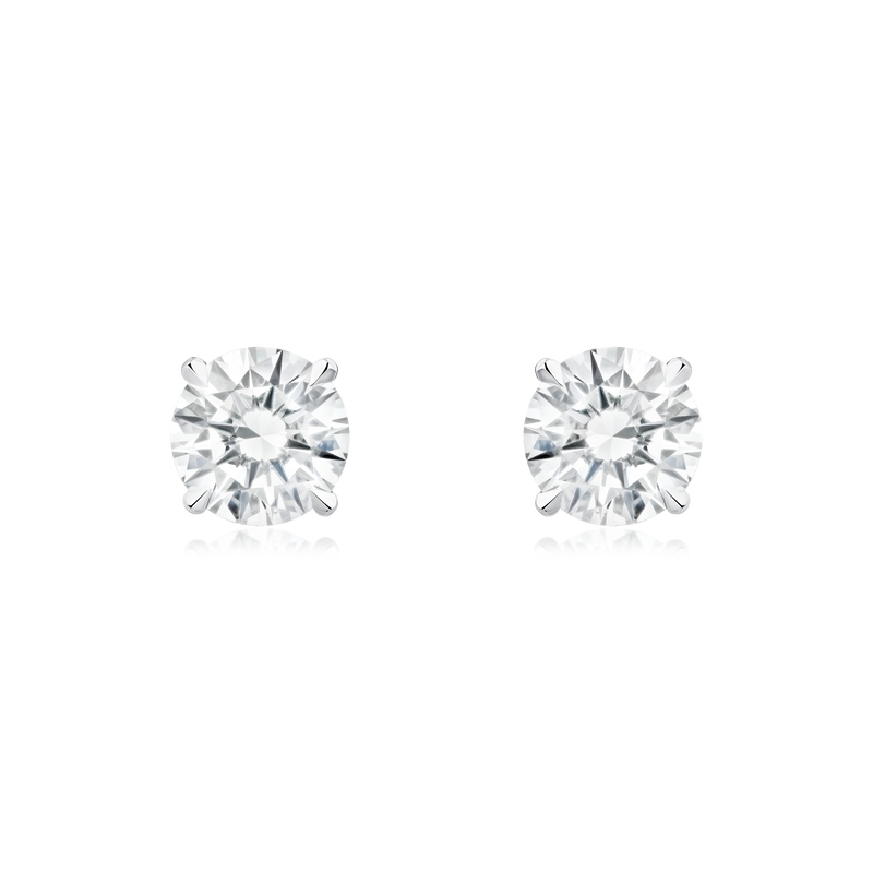 Round Brilliant Cut Diamond Single Stone Stud Earrings 0.81cts (total)