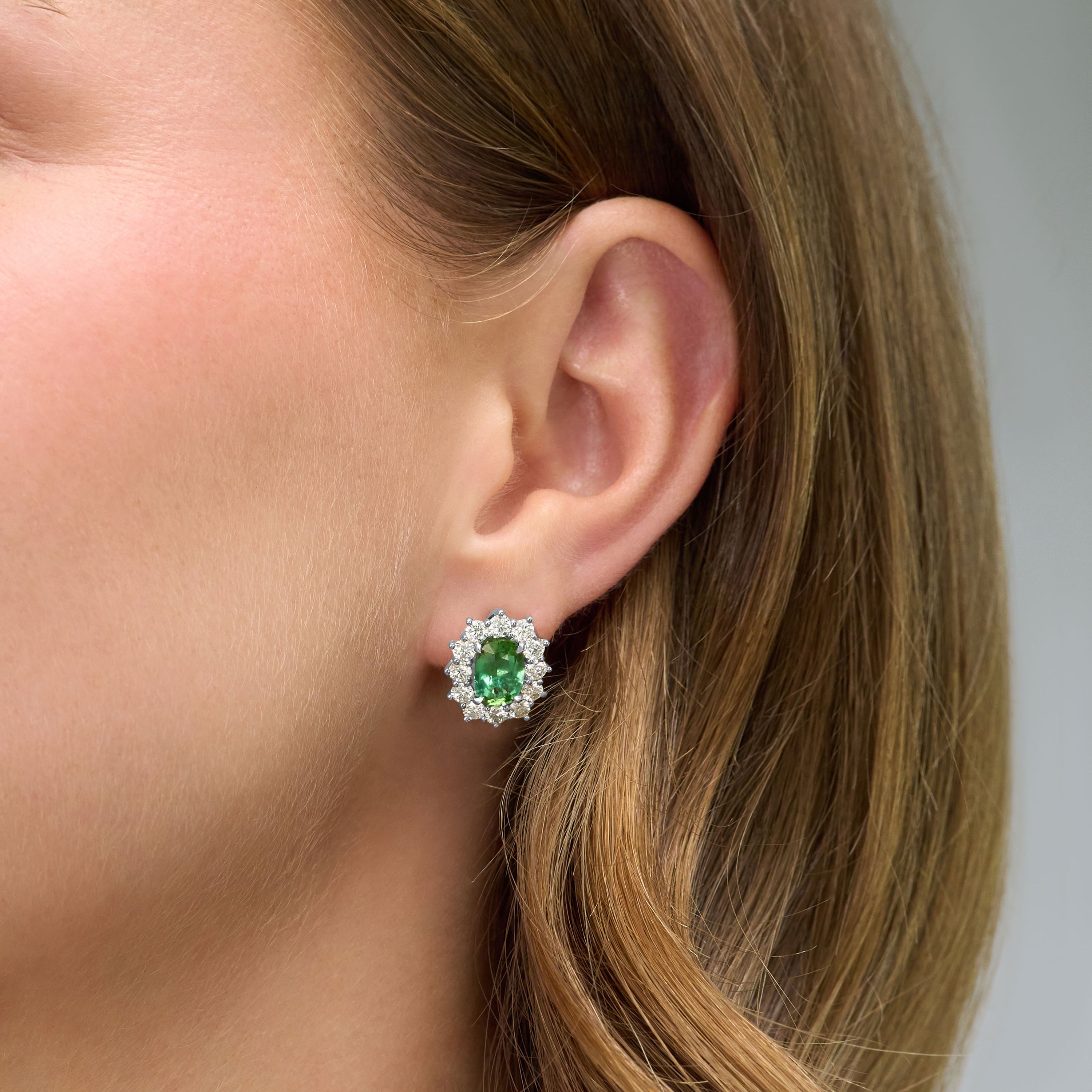 Tourmaline and Diamond Ravello Cluster Earrings