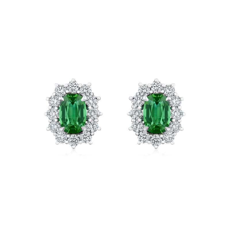 Tourmaline and Diamond Ravello Cluster Earrings