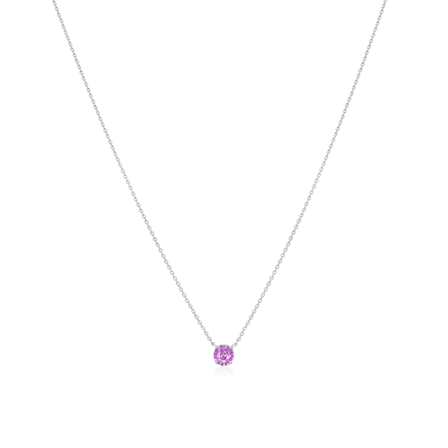 Pink Sapphire Solitaire Pendant